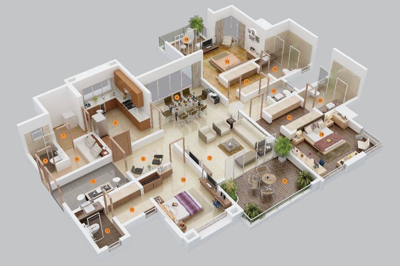 House design and 2D/3D architectural planning by Dinu Constructions
